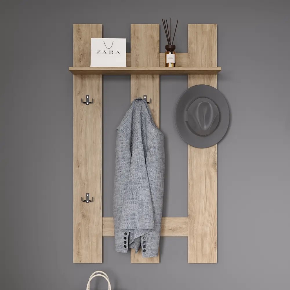 Фото 2 Настенная вешалка Anrex Doorset 75x125x27.20 см ЛДСП цвет бежевый Фото 2 Настенная вешалка Anrex Doorset 75x125x27.20 см ЛДСП цвет бежевый