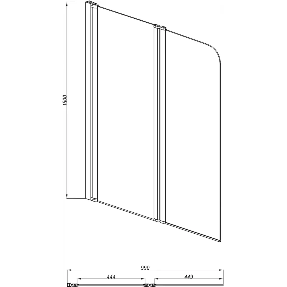 Фото 4 Ширма на ванну aquatek AQ DEL SBA 10015CH 99x150см Фото 4 Ширма на ванну aquatek AQ DEL SBA 10015CH 99x150см
