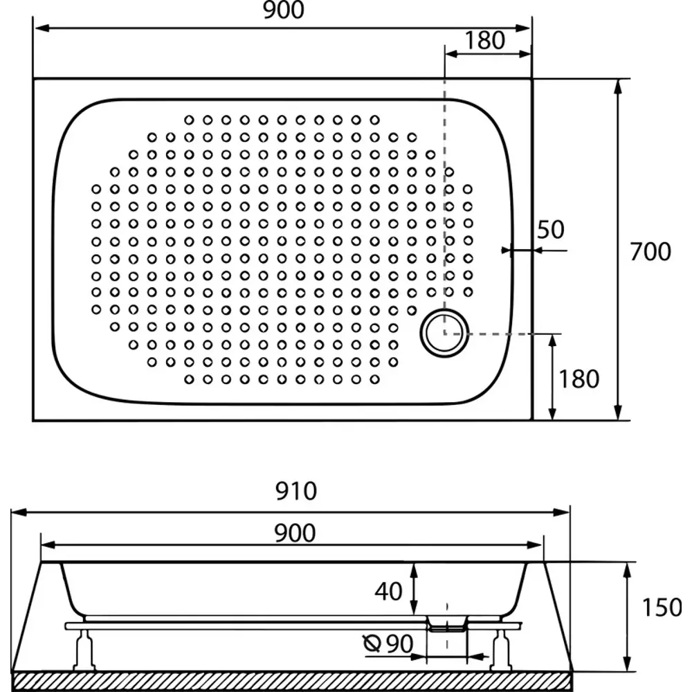 Фото 3 Душевой поддон Rgw 646780 прямоугольный акрил 70x90см