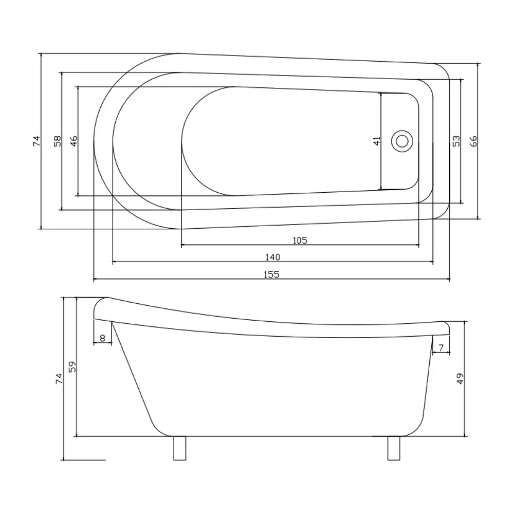 Фото 6 Ванна CeruttiSpa Classic 9323 155x75 см на ножках акриловая овальная цвет белый Фото 6 Ванна CeruttiSpa Classic 9323 155x75 см на ножках акриловая овальная цвет белый