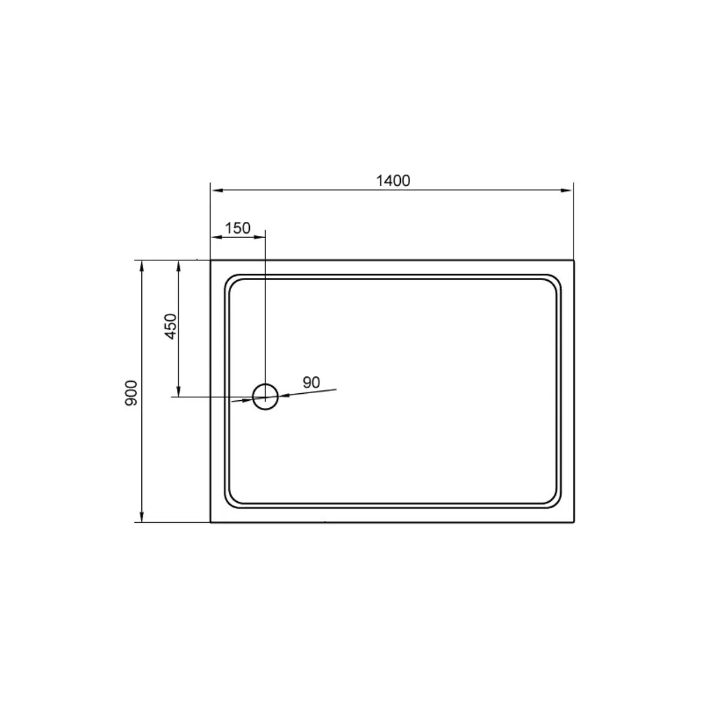 Фото 3 Душевой поддон Cezares 18909 прямоугольный акрил 140x90см