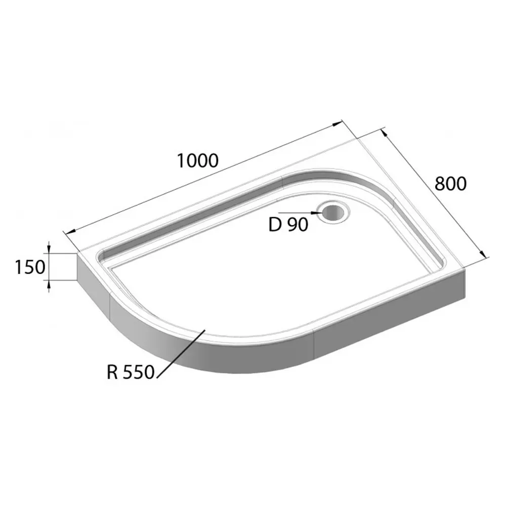 Фото 6 Душевой поддон Belbagno 109096 прямоугольный акрил 80x100см