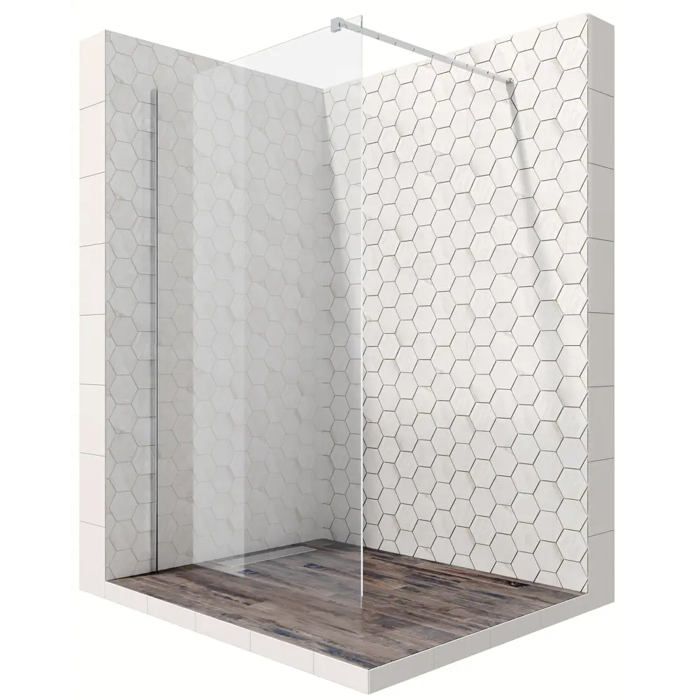 Фото 4 Душевая перегородка Ambassador 15031102 100x200см хром профиль стекло прозрачное