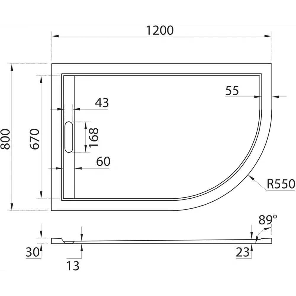 Фото 3 Душевой поддон Cezares 425498 ассиметричный искусственный камень 80x120см Фото 3 Душевой поддон Cezares 425498 ассиметричный искусственный камень 80x120см