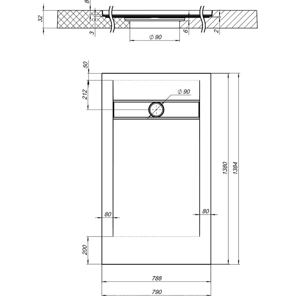 Фото 7 Душевой поддон Aquanet 278663 прямоугольный искусственный камень 79x138.4см Фото 7 Душевой поддон Aquanet 278663 прямоугольный искусственный камень 79x138.4см