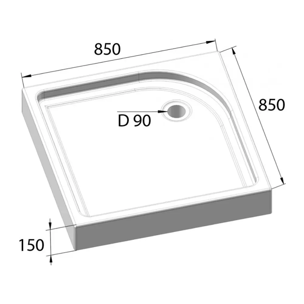 Фото 7 Душевой поддон Belbagno 109084 квадрат акрил 85x85см