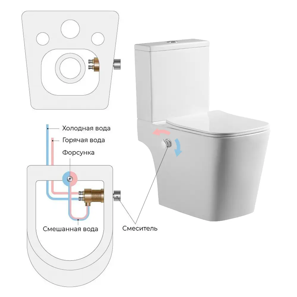 Фото 21 Унитаз-компакт Amore di Mare Tronto Bidet N900-X белый Фото 21 Унитаз-компакт Amore di Mare Tronto Bidet N900-X белый