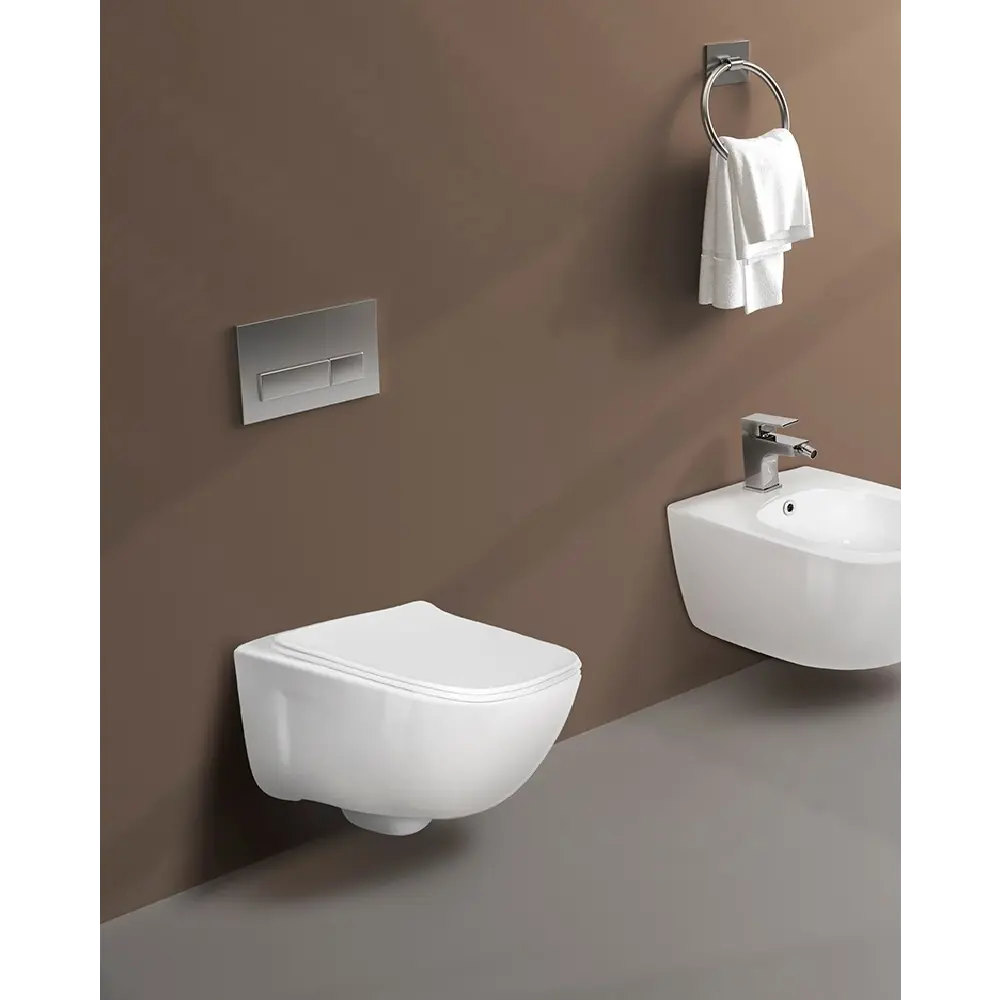 Фото 13 Комплект инсталляция и унитаз Benneri B4.53.015D.AQ2012 с кнопкой и сиденьем микролифт