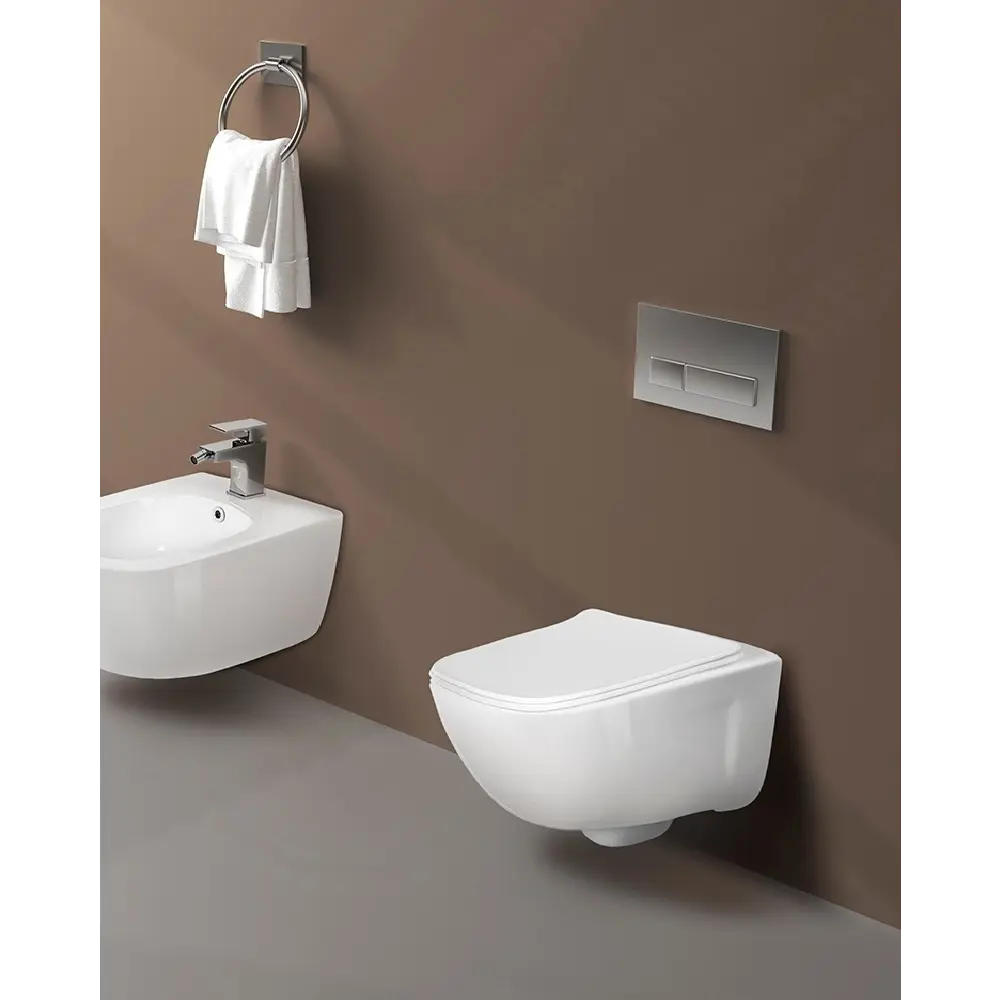 Фото 13 Комплект инсталляция и унитаз Benneri B4.53.019D.AQ2012B с кнопкой и сиденьем микролифт