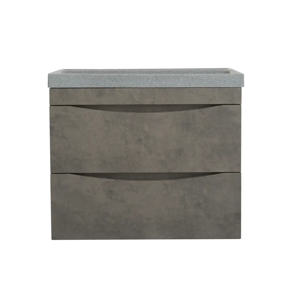 Фото 3 Тумба под раковину подвесная Stella polar SP-00001190 68.5см цвет бетон грей