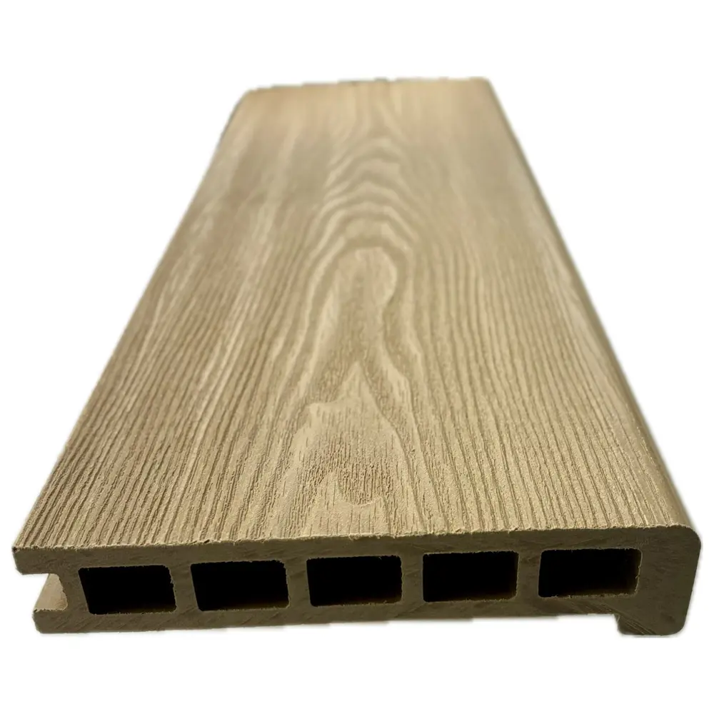 Фото Ступень ДПК Мербау 165x2000x28мм цвет светлое дерево Фото Ступень ДПК Мербау 165x2000x28мм цвет светлое дерево