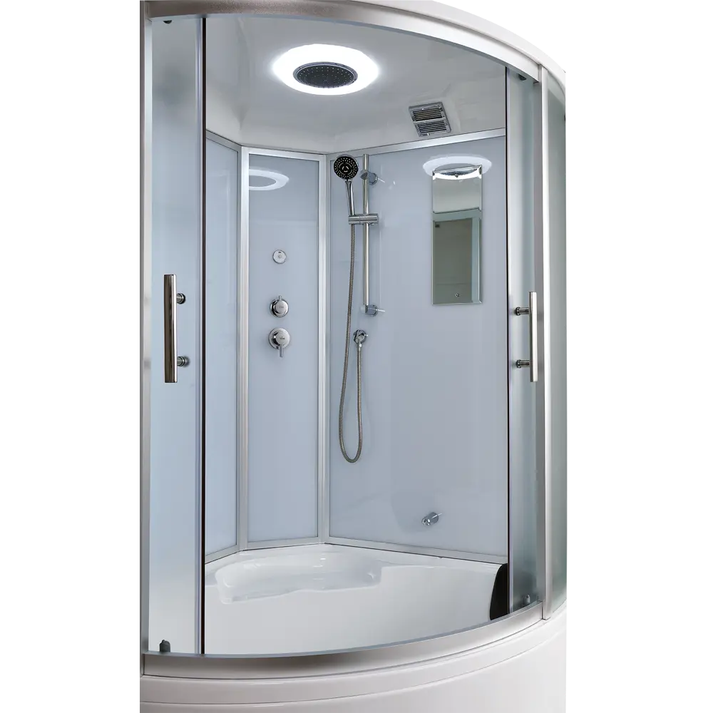Фото 2 Душевая кабина Timo Standart Т-6635 Silver F 130x130x220 с турецкой баней хамам высокий поддон полукруг Фото 2 Душевая кабина Timo Standart Т-6635 Silver F 130x130x220 с турецкой баней хамам высокий поддон полукруг