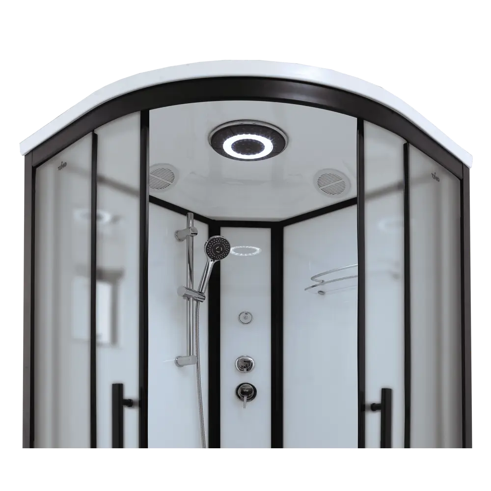 Фото 3 Душевая кабина Timo Standart T-6690 Black Fabric 90x90x220 с турецкой баней хамам средний поддон полукруг Фото 3 Душевая кабина Timo Standart T-6690 Black Fabric 90x90x220 с турецкой баней хамам средний поддон полукруг