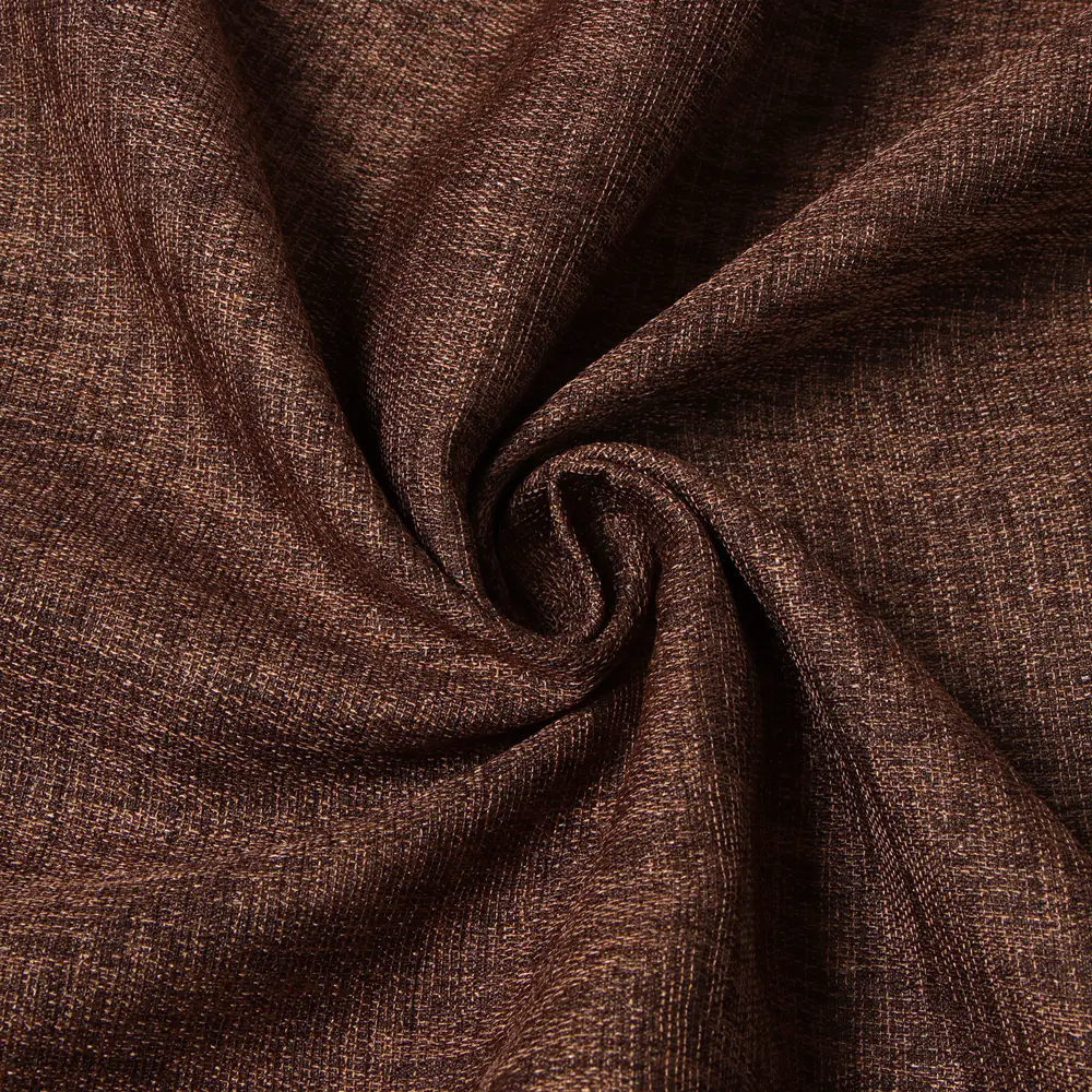 Фото 4 Штора на шторной ленте Этель 10181969 130x300 см цвет коричневый