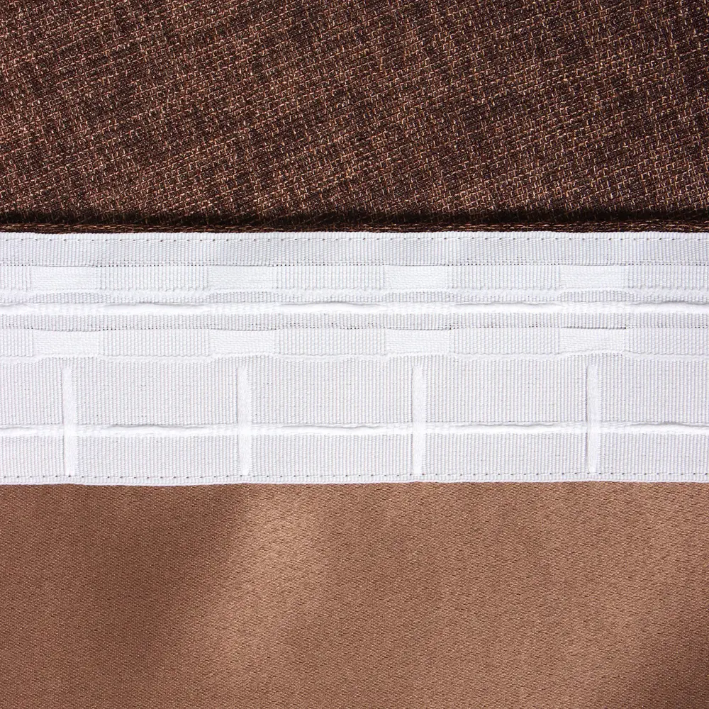 Фото 10 Штора на шторной ленте Этель 10181969 130x300 см цвет коричневый