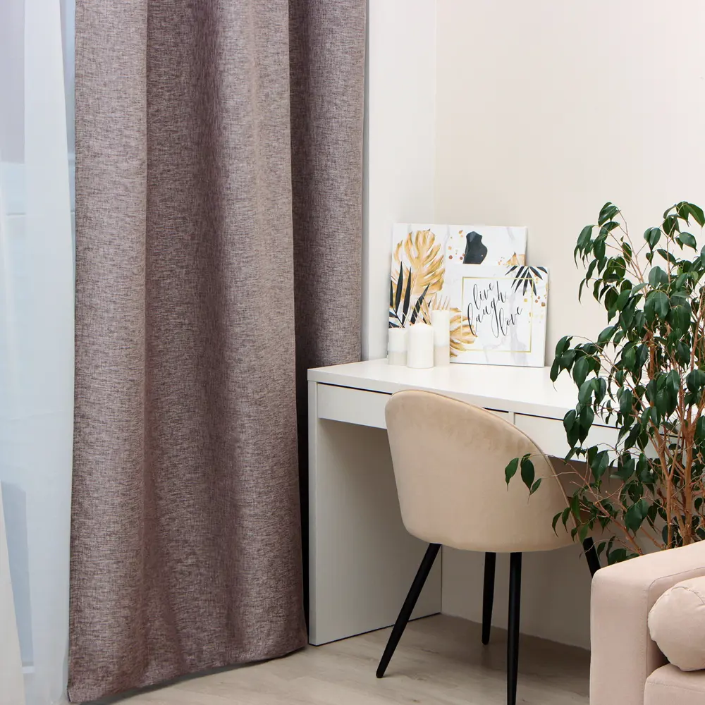 Фото 3 Штора на шторной ленте Этель 10181966 145x265 см цвет серый Фото 3 Штора на шторной ленте Этель 10181966 145x265 см цвет серый