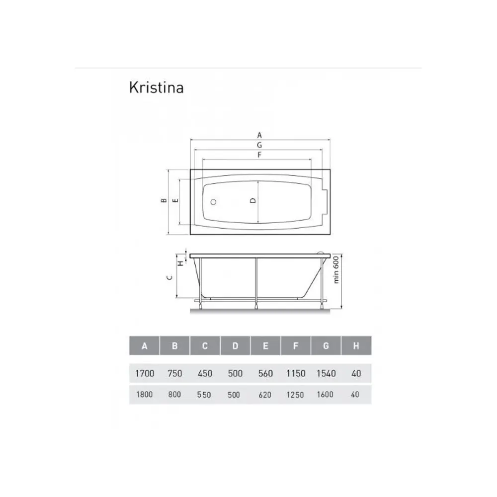 Фото 5 Ванна Relisan Kristina 180x80 акриловая прямоугольная цвет белый Фото 5 Ванна Relisan Kristina 180x80 акриловая прямоугольная цвет белый