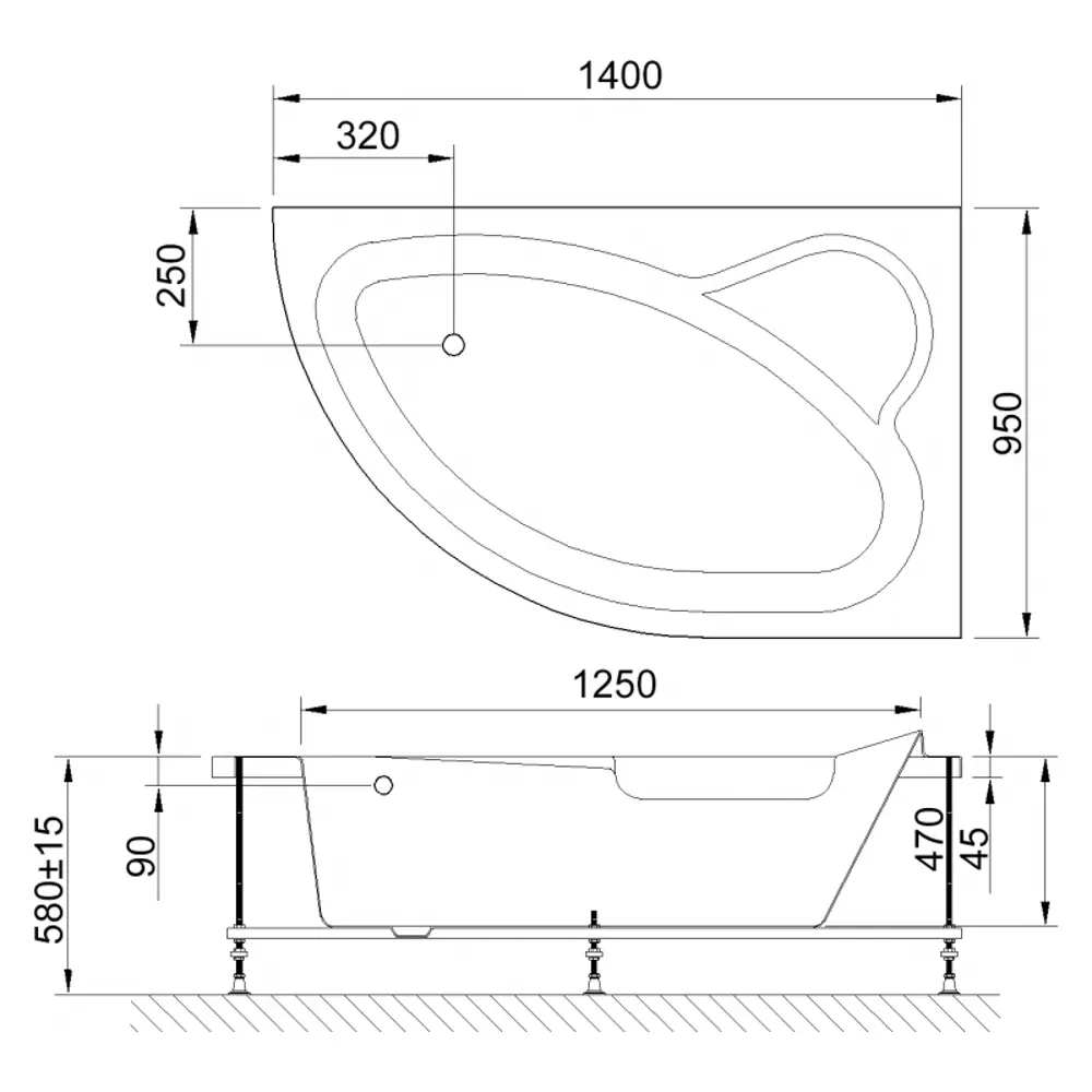 Фото 4 Ванна Royal Bath Alpine RB 819103 R 140x95 см акриловая асимметричная цвет белый 64459 Фото 4 Ванна Royal Bath Alpine RB 819103 R 140x95 см акриловая асимметричная цвет белый 64459