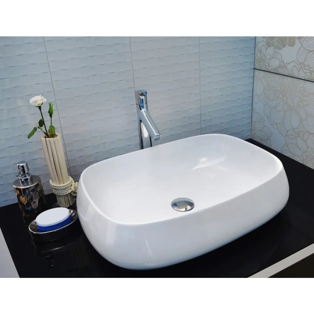 Фото 2 Раковина накладная Ceramalux 9243 358002 56x42 см цвет белый Фото 2 Раковина накладная Ceramalux 9243 358002 56x42 см цвет белый