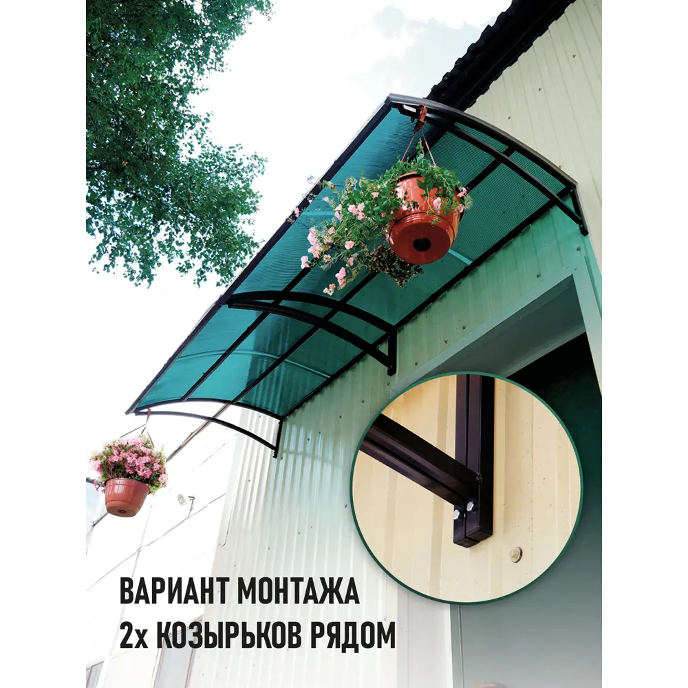 Фото 6 Козырек Laksi Навесной Festival 110x35x92см черный/зеленый Фото 6 Козырек Laksi Навесной Festival 110x35x92см черный/зеленый