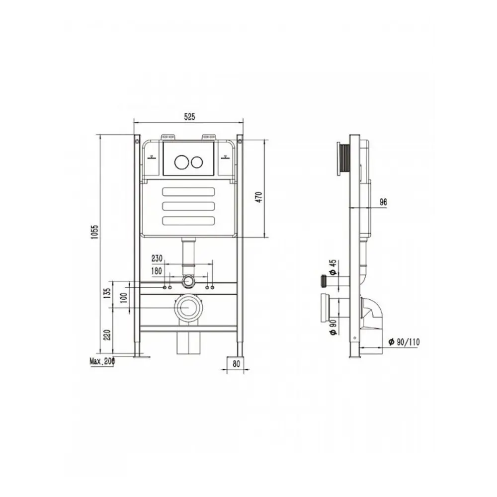 Фото 5 Комплект инсталляции Teymi Aina 50 T70033 с клавишей Teymi Aina черный матовый T70013BM с унитазом 48x36 ADT Pro Vortex Торнадо микролифт белый