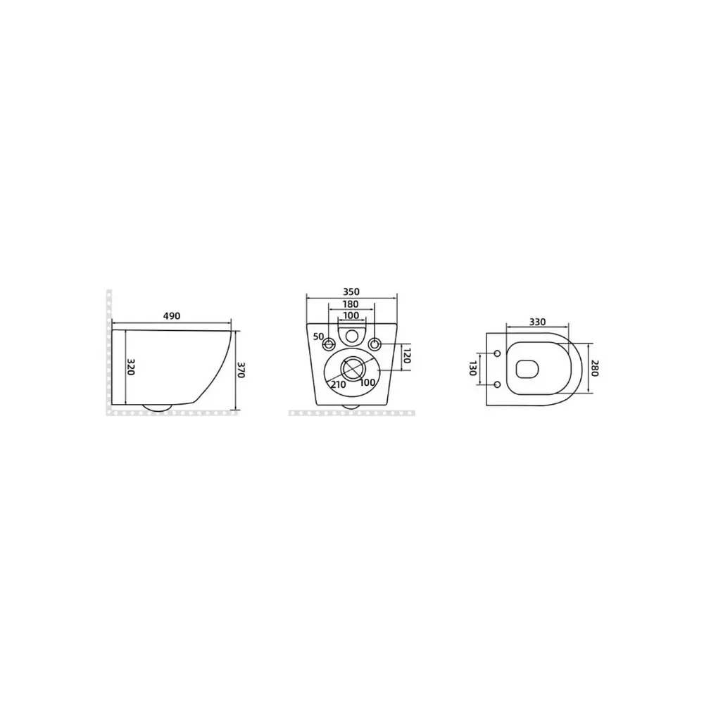 Фото 14 Комплект инсталляции Teymi Aina 50 T70033 с клавишей Teymi Aina черный матовый T70013BM с унитазом 48x36 ADT Pro Vortex Торнадо микролифт белый