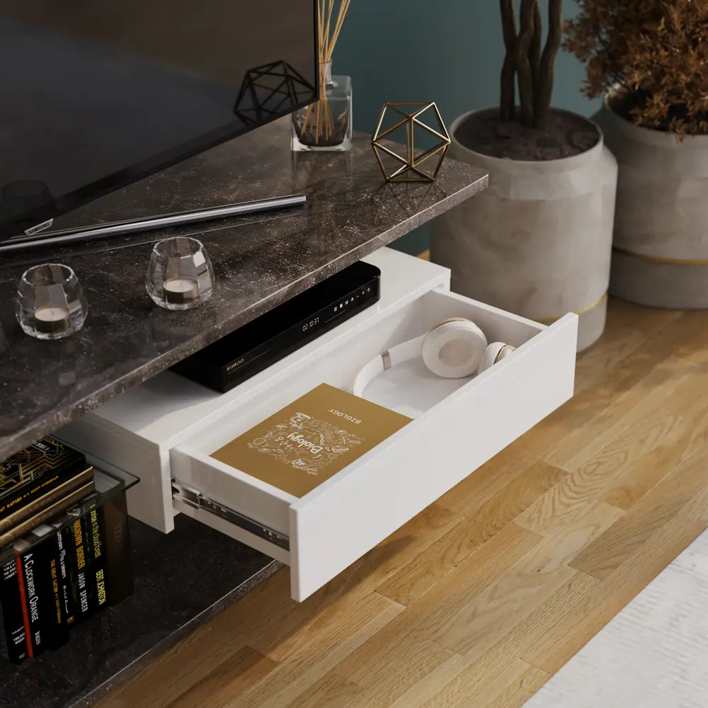 Фото 7 Тумба под телевизор Трия 217359 140x46x44 см ЛДСП цвет темный камень Фото 7 Тумба под телевизор Трия 217359 140x46x44 см ЛДСП цвет темный камень