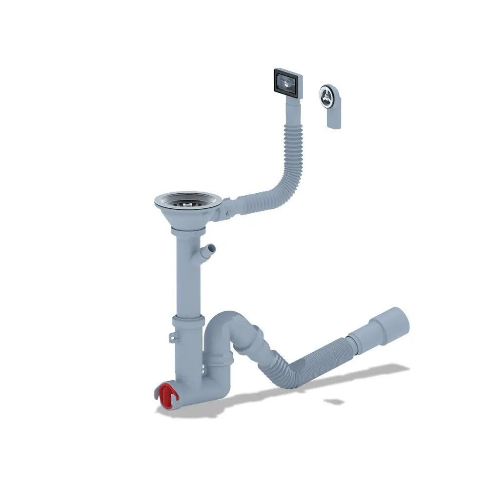 Фото Сифон для мойки Ани пласт D90 мм цвет серый F1045SA15 Фото Сифон для мойки Ани пласт D90 мм цвет серый F1045SA15