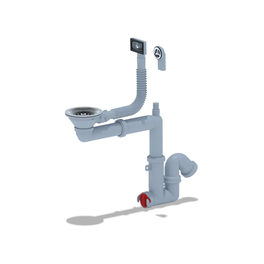 Фото Сифон для мойки Ани пласт D90 мм цвет серый F5345S Фото Сифон для мойки Ани пласт D90 мм цвет серый F5345S