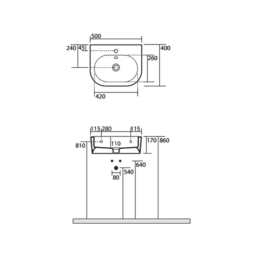 Фото 2 Раковина Kerasan Flo 314101*1 50x40 см Фото 2 Раковина Kerasan Flo 314101*1 50x40 см
