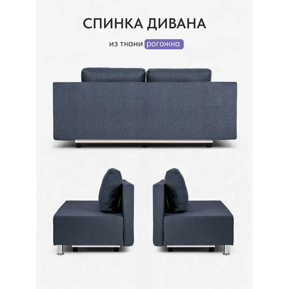 Фото 5 Диван раскладной Диван 24 Парма 195x75x77 см рогожка цвет синий Фото 5 Диван раскладной Диван 24 Парма 195x75x77 см рогожка цвет синий