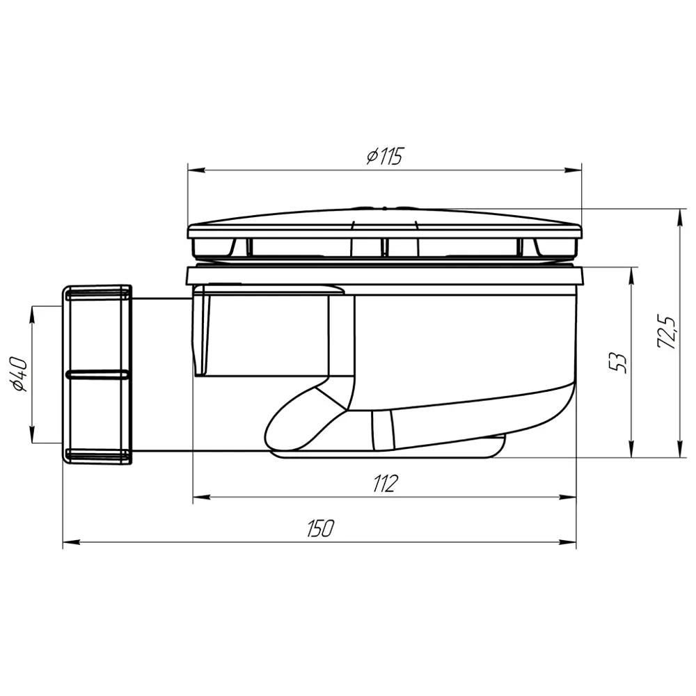 Фото 3 Сифон для душевого поддона Ани пласт D50 мм серый E350C Фото 3 Сифон для душевого поддона Ани пласт D50 мм серый E350C