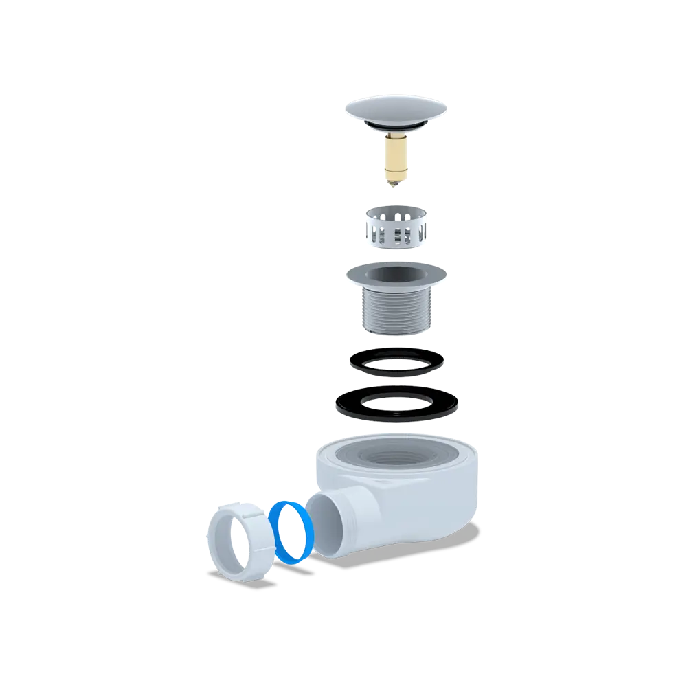 Фото 2 Сифон для душевого поддона Ани пласт D50 мм серый E450CLGS Фото 2 Сифон для душевого поддона Ани пласт D50 мм серый E450CLGS