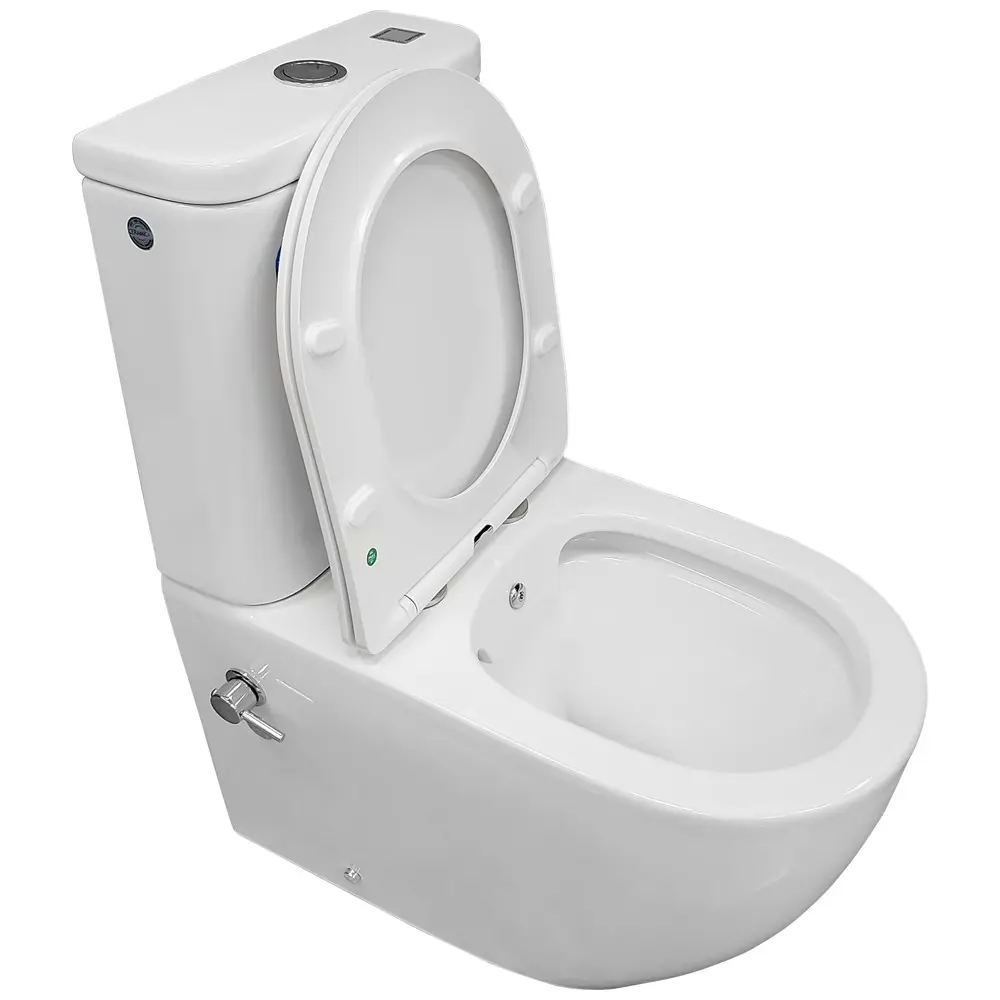Фото Унитаз-компакт Bloomix Major AD3089RSB/UF1 Ceramic+ безободковый с функцией биде и смесителем Фото Унитаз-компакт Bloomix Major AD3089RSB/UF1 Ceramic+ безободковый с функцией биде и смесителем