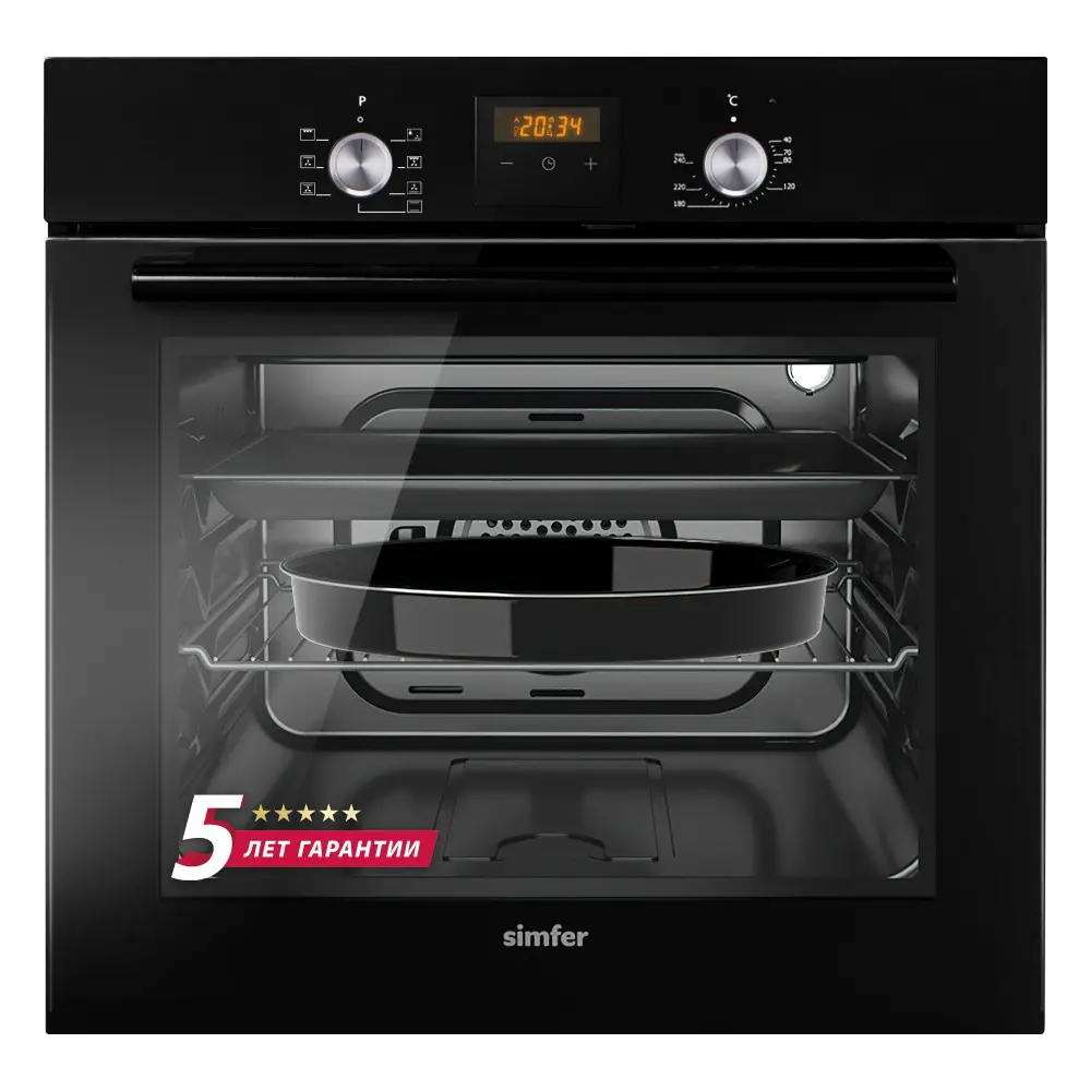 Фото Электрический встраиваемый духовой шкаф Simfer B6EB56024 60х59.5х56.5 см цвет черный Фото Электрический встраиваемый духовой шкаф Simfer B6EB56024 60х59.5х56.5 см цвет черный