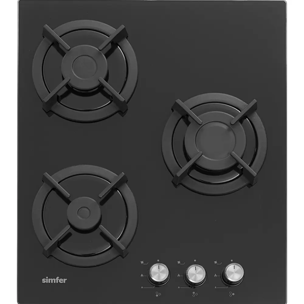 Фото Газовая варочная панель Simfer H45N30B416 45 см 3 конфорки цвет черный