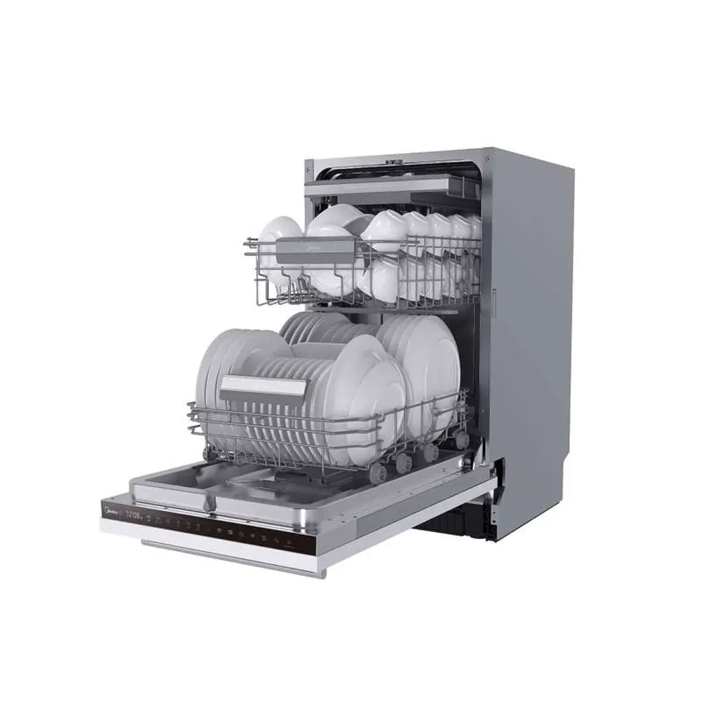Фото 2 Встраиваемая посудомоечная машина Midea MID45S340i 45 см 10 программ цвет черный Фото 2 Встраиваемая посудомоечная машина Midea MID45S340i 45 см 10 программ цвет черный