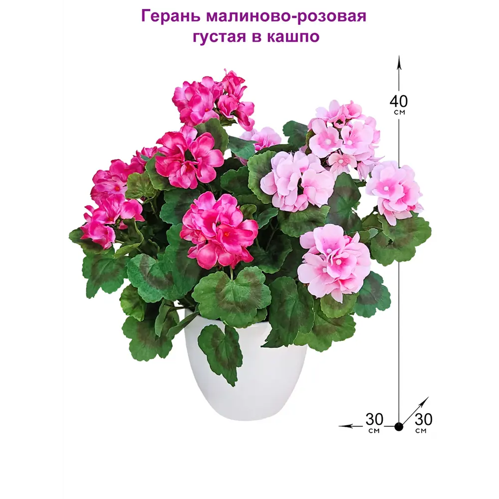 Фото Искусственные цветы Фитопарк Герань малиново-розовая в кашпо Фото Искусственные цветы Фитопарк Герань малиново-розовая в кашпо