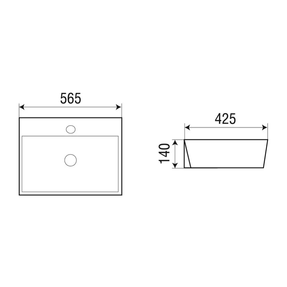 Фото 2 Раковина накладная WeltWasser Elbach 20212 56.50см Фото 2 Раковина накладная WeltWasser Elbach 20212 56.50см