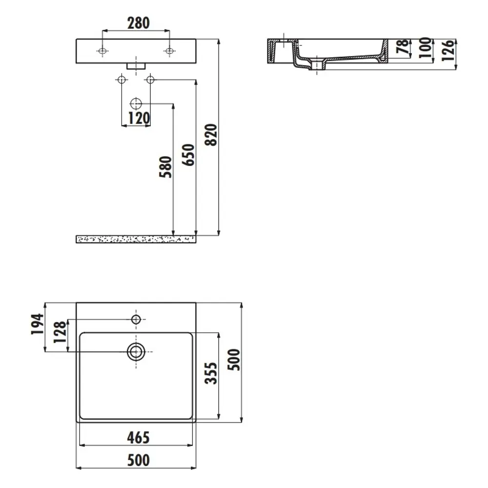 Фото 2 Раковина Creavit NX255 50x50 см