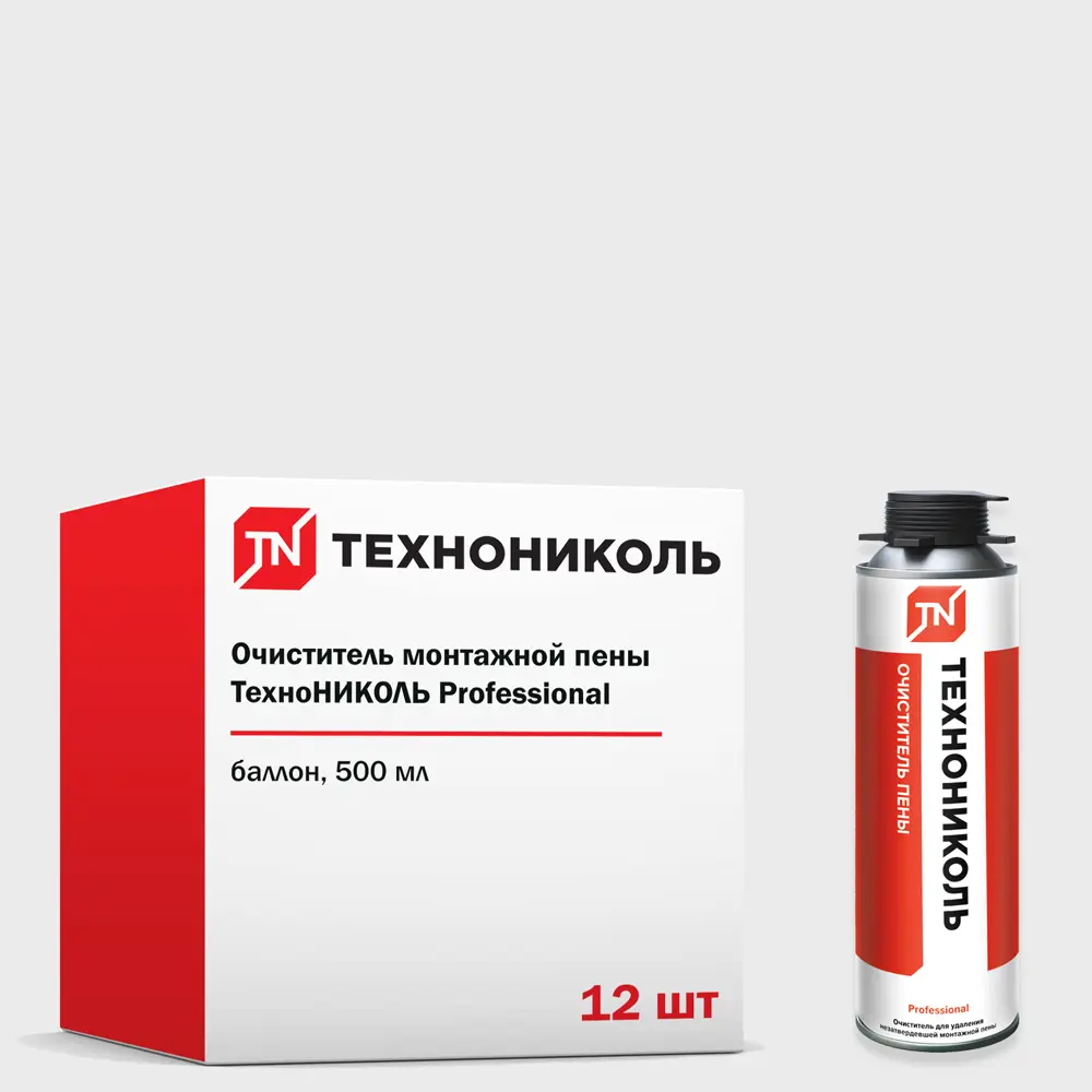 Фото 2 Очиститель монтажной пены Технониколь Professional 400мл набор 12 шт Фото 2 Очиститель монтажной пены Технониколь Professional 400мл набор 12 шт