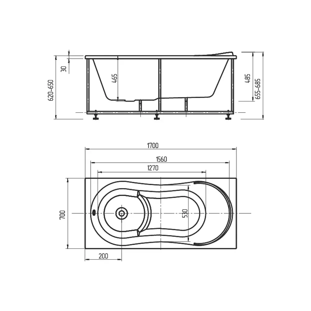 Фото 4 Ванна Aquatek Афродита 170x70 см слив слева акриловая прямоугольная