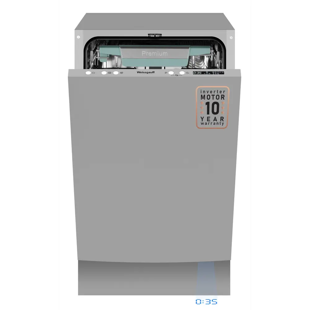 Фото Встраиваемая посудомоечная машина Weissgauff BDW 4575 D Inverter AutoOpen Timer Floor 44.8 см 7 программ цвет серый/серебристый Фото Встраиваемая посудомоечная машина Weissgauff BDW 4575 D Inverter AutoOpen Timer Floor 44.8 см 7 программ цвет серый/серебристый