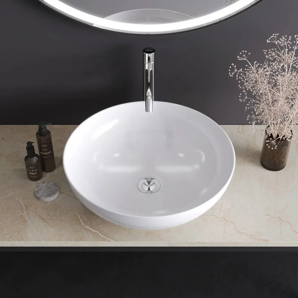 Фото 2 Раковина накладная CEZARES CZR-NEW-43-LVB 43.50x43.50 см цвет белый Фото 2 Раковина накладная CEZARES CZR-NEW-43-LVB 43.50x43.50 см цвет белый