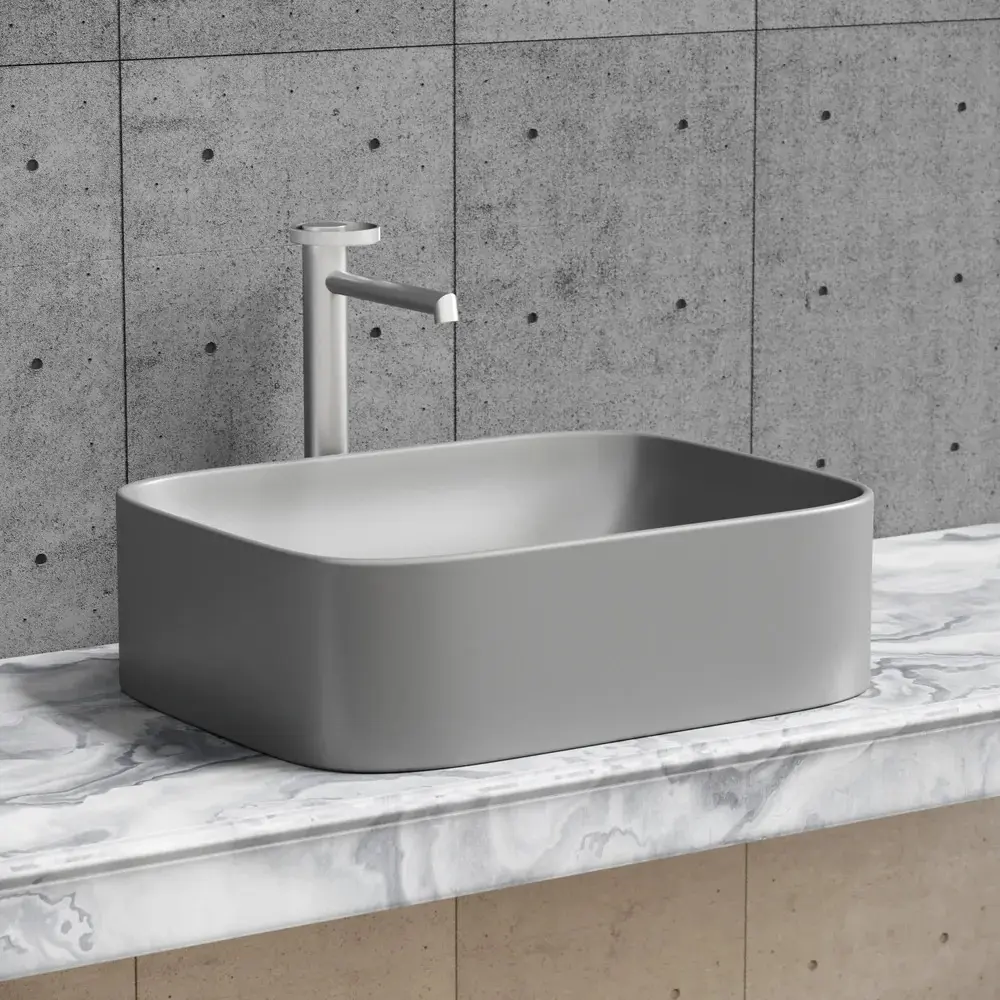 Фото 9 Раковина накладная Ceramica Nova Element CN6052MH 50.50x38 см цвет серый Фото 9 Раковина накладная Ceramica Nova Element CN6052MH 50.50x38 см цвет серый