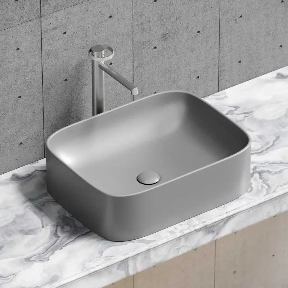 Фото 6 Раковина накладная Ceramica Nova Element CN6052MH 50.50x38 см цвет серый Фото 6 Раковина накладная Ceramica Nova Element CN6052MH 50.50x38 см цвет серый