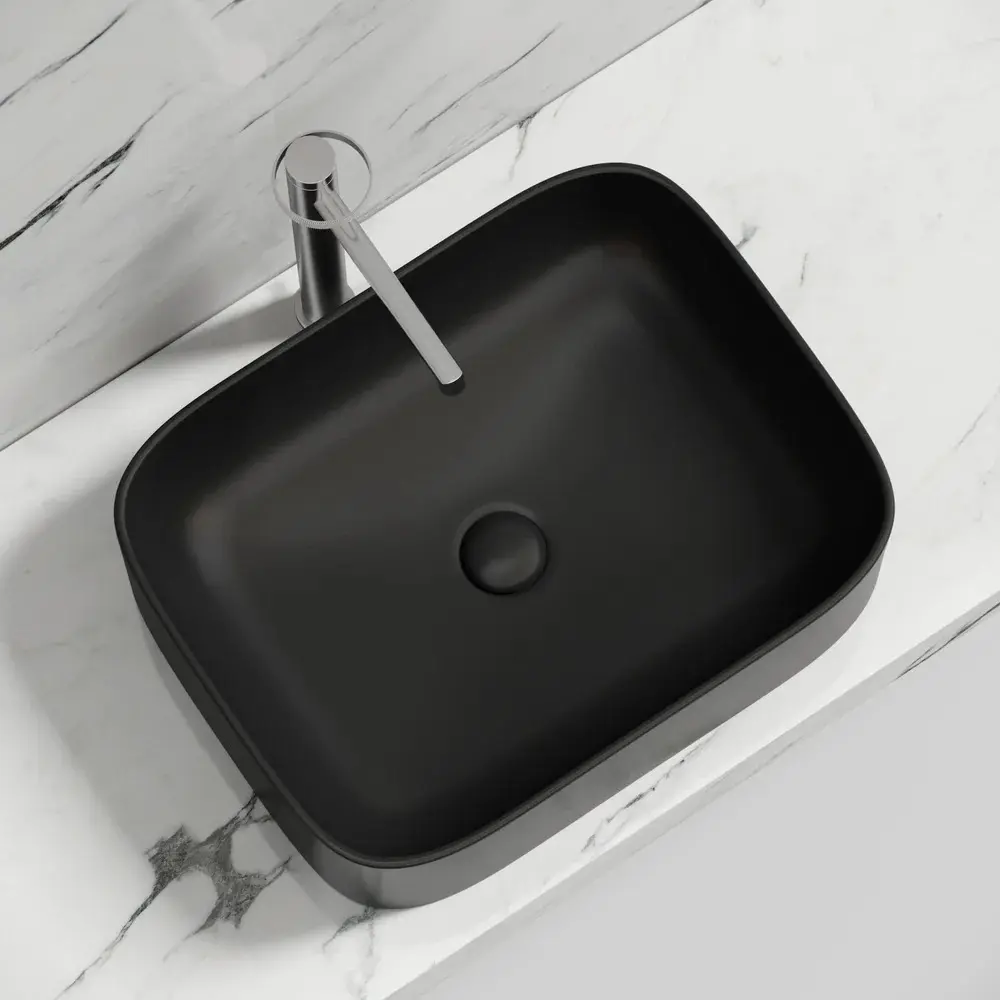 Фото 2 Раковина накладная Ceramica Nova Element CN6052MB 50.50x38 см цвет черный Фото 2 Раковина накладная Ceramica Nova Element CN6052MB 50.50x38 см цвет черный