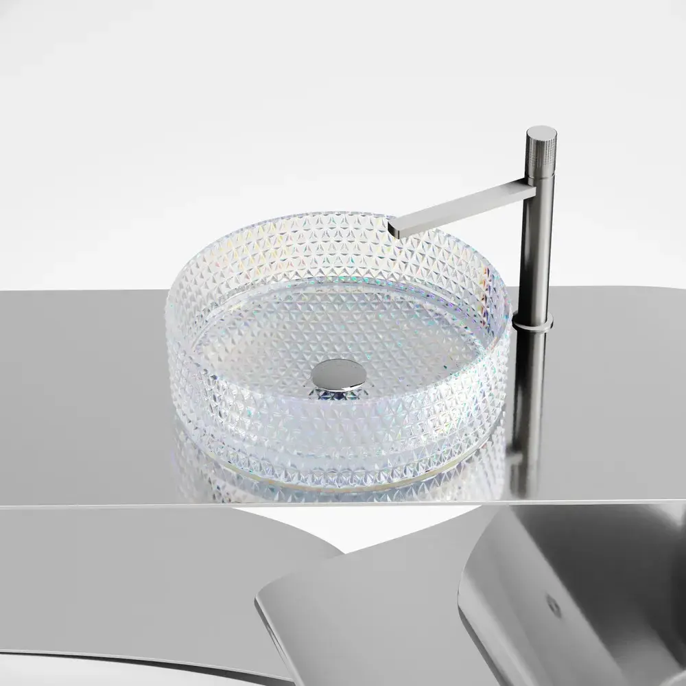Фото 3 Раковина накладная Ceramica Nova Cristal CN6059 36x36 см неон Фото 3 Раковина накладная Ceramica Nova Cristal CN6059 36x36 см неон