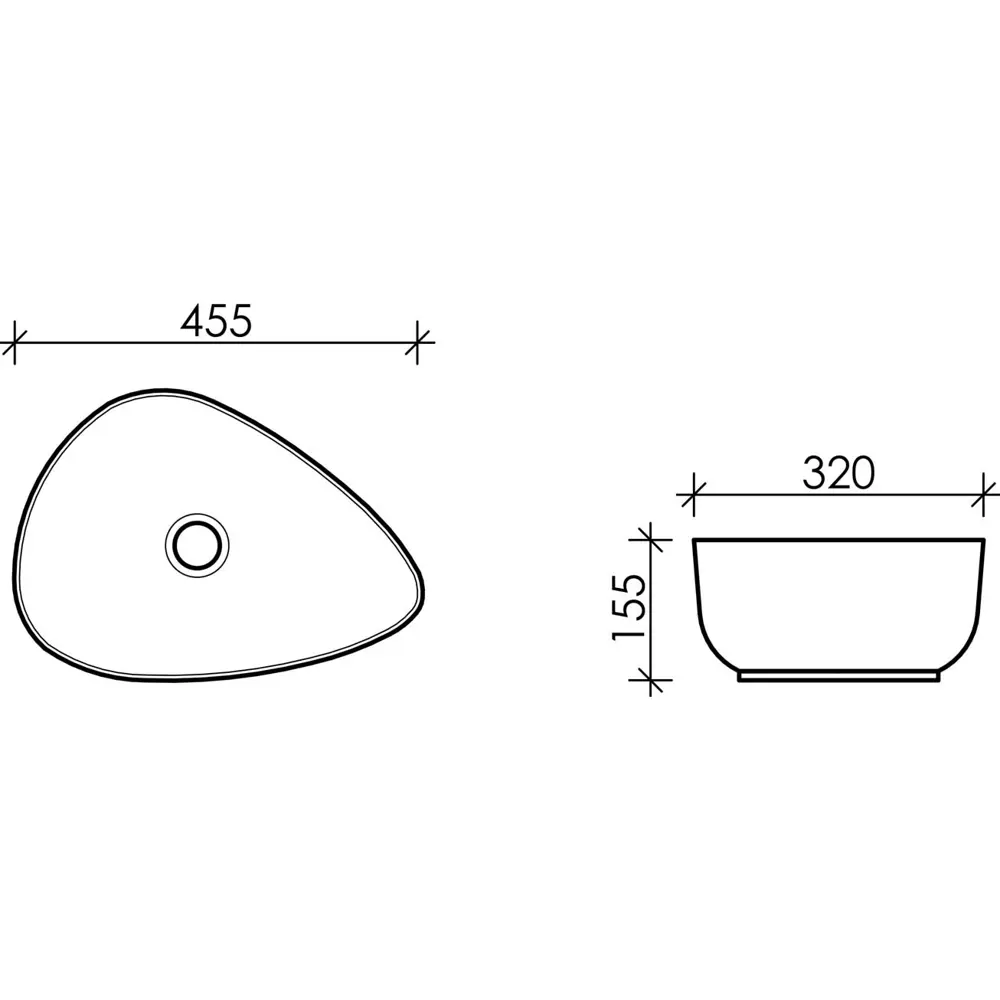 Фото 2 Раковина накладная Ceramica Nova Element CN5026 45.50x32 см цвет белый Фото 2 Раковина накладная Ceramica Nova Element CN5026 45.50x32 см цвет белый