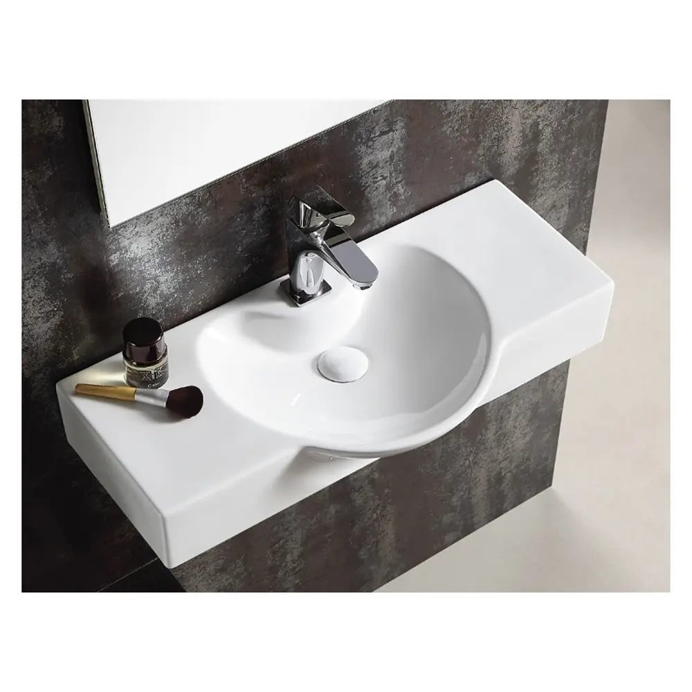 Фото 2 Раковина подвесная CeramaLux N STR4282B 80x34 см цвет белый